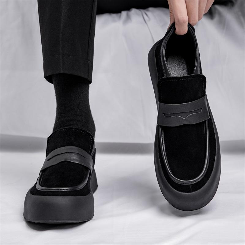 FashionEnglish Style Casual Shoes for Men's Conference Business Shoes Versatile Banquet Dress Shoes for Men's Genuine Leather Shoes