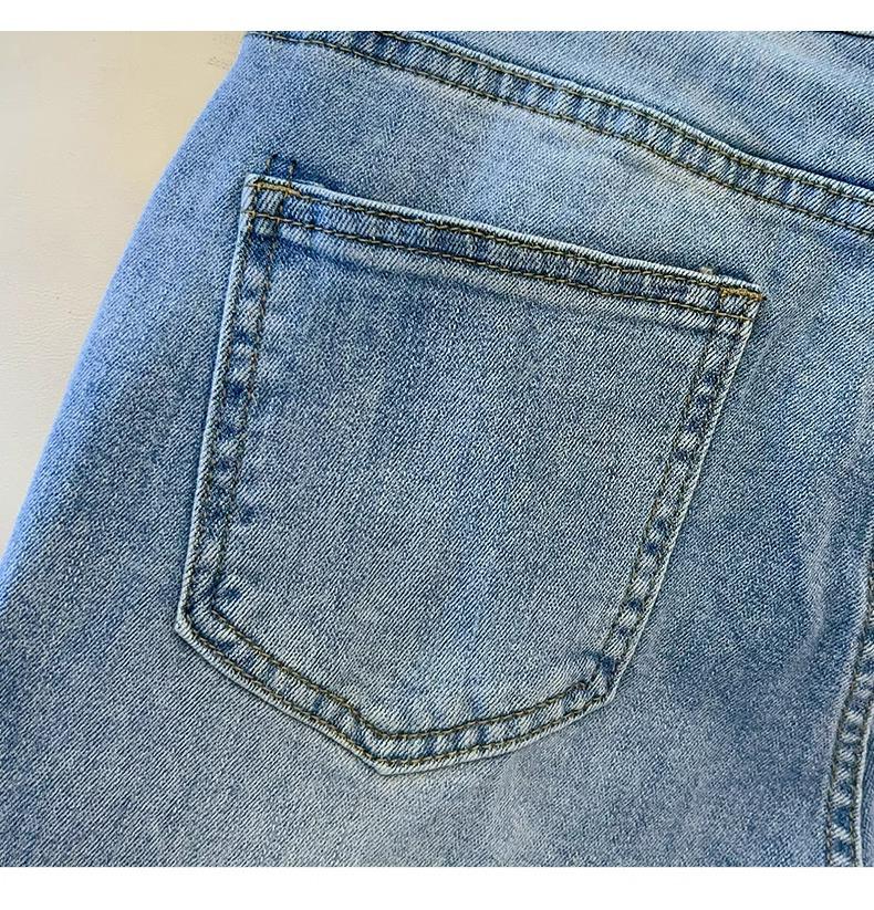 Women's High-Waisted Blue Micro-Flared Jeans for Spring & Autumn 2025