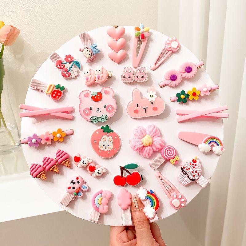 14 / 42Pcs Cartoon Baby Hair Clip Set Flower Fruit Baby Girl Barrettes Bangs Hairpins Kids Hair Accessories