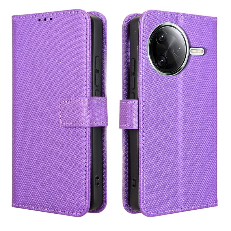 For Poco F7 Pro Luxury Flip Diamond Pattern lanyard Business Wallet Case Leather for Poco F7 Ultra Phone Case