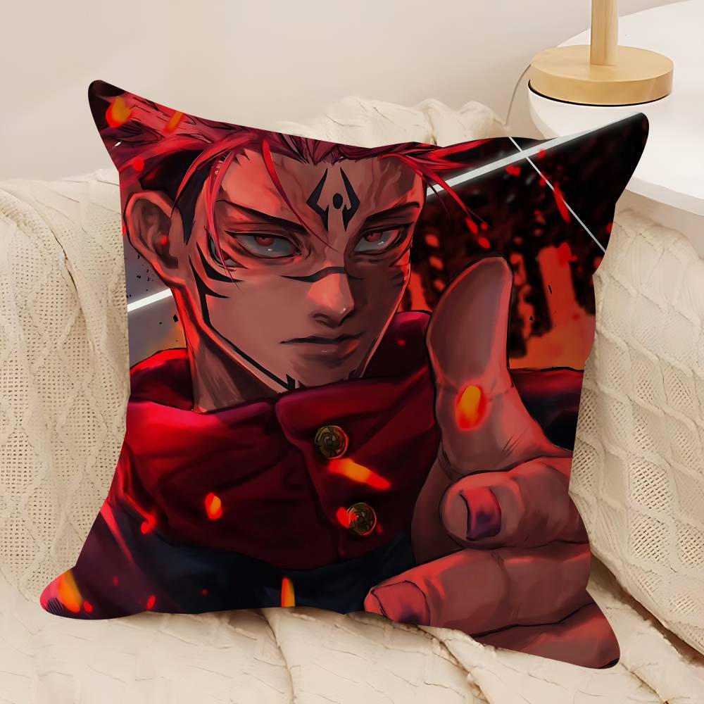 Character R-Ryomen S-Sukuna Cushion Cover Inches Farmhouse Decor Home Throw Pillow Covers For Couch Decorations