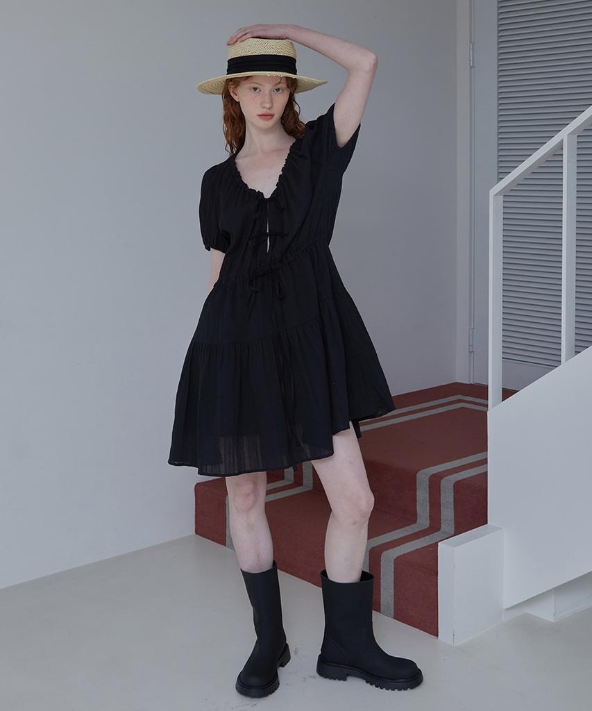 SSEMI Three Ribbon Dress(Bk)