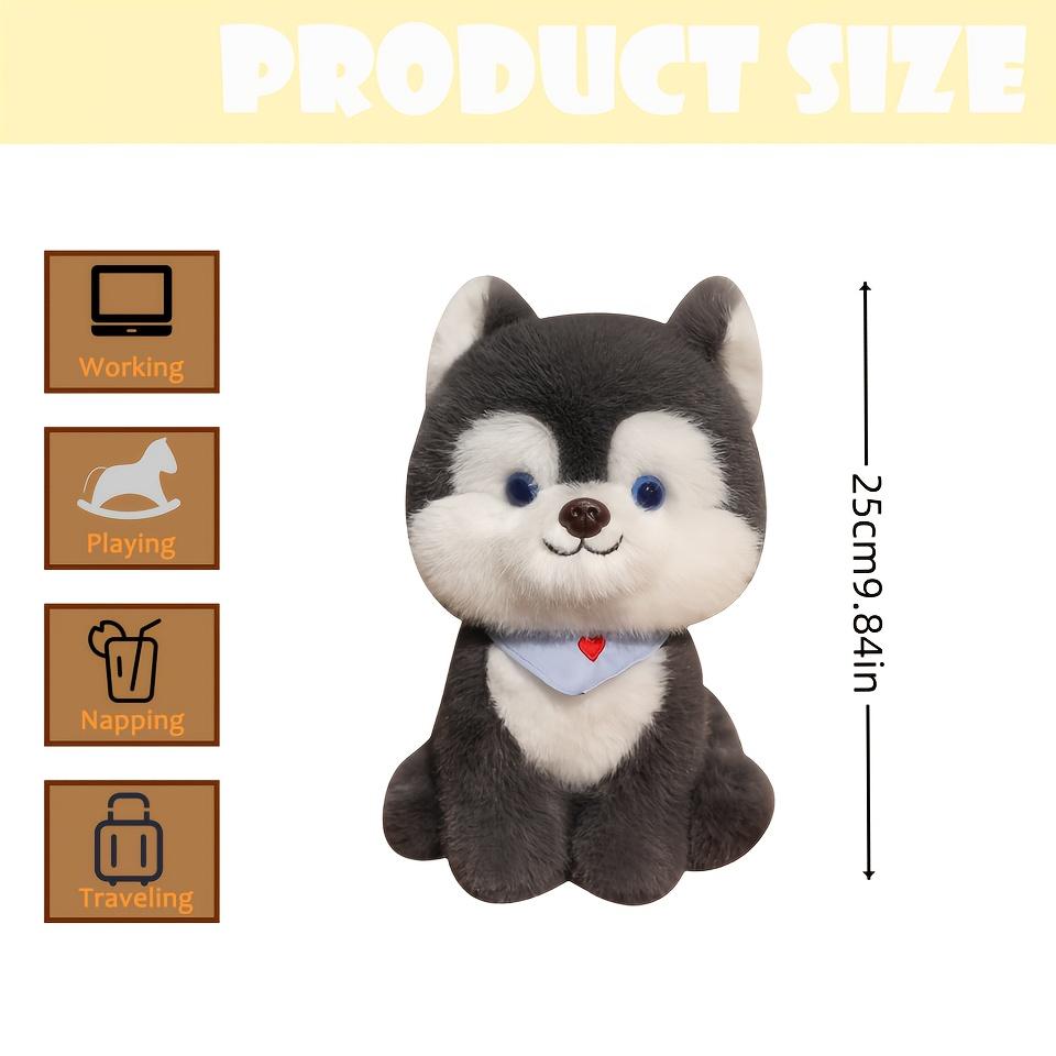 Cute Cartoon Husky Dog Plush Toy, Super Soft Stuffed Animal, Perfect Cuddly Gift for Boys and Girls, Birthday Party or Holiday Home Decor