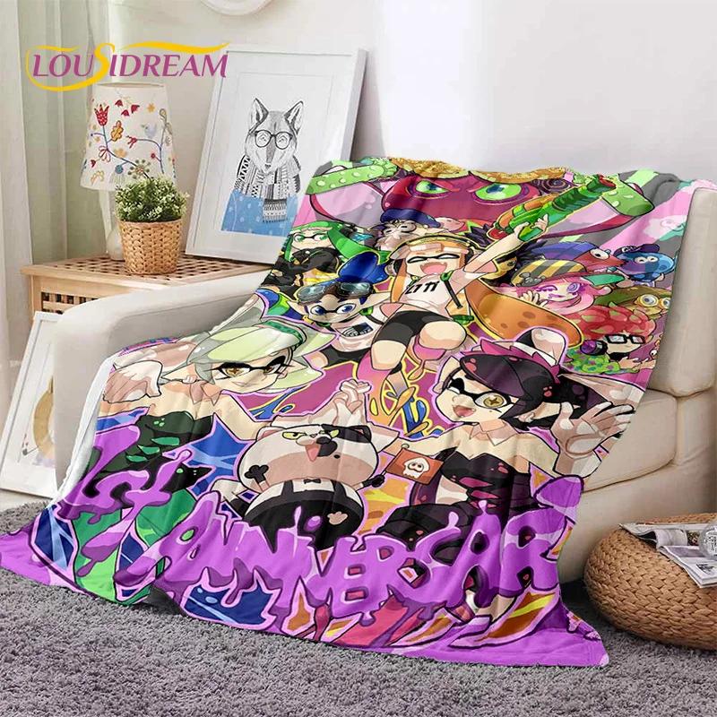 Splatoon3 PC Gamer Cartoon Game Soft Flannel Blanket for Beds Bedroom Sofa Picnic,Throw Blanket for Cover Outdoors Leisure Gift