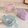 Large Capacity Mesh Cosmetic Bag Solid Color Pillow Makeup Pouch Transparent Makeup Bag  Outdoor