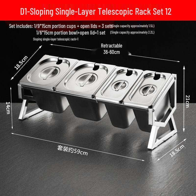 Handun Stainless Steel Compartment Serving Tray Set