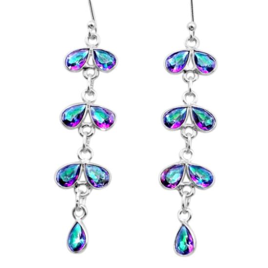 

Многоцветный радужный топаз, серебряные серьги с подвесками 925 пробы, ювелирные изделия с драгоценными камнями, пасхальная распродажа, бесплатная доставка по всему миру