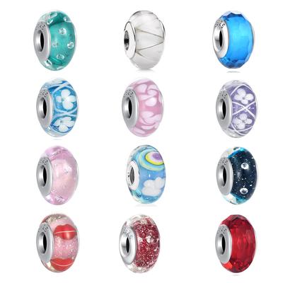 Murano Glass Beads Blue Red Pink Green Purple White Charm Bead Fit Original Fashion Bracelet Diy For Women Jewelry