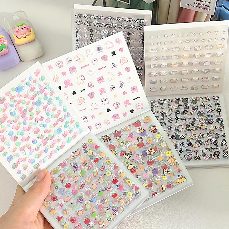 24/30pcs Cartoon Decorative Stickers Cute Flower Food Decals Party Favors Phone Case Decorations Journal Sticker