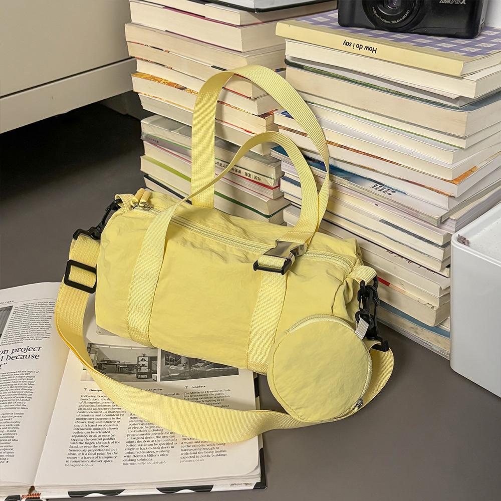 Cylinder Bag, Nyl Fabric, Large Capacity, Versatile Single Shoulder Crossbody Bag, Simple Hand-Held Commuting Pillow Bag