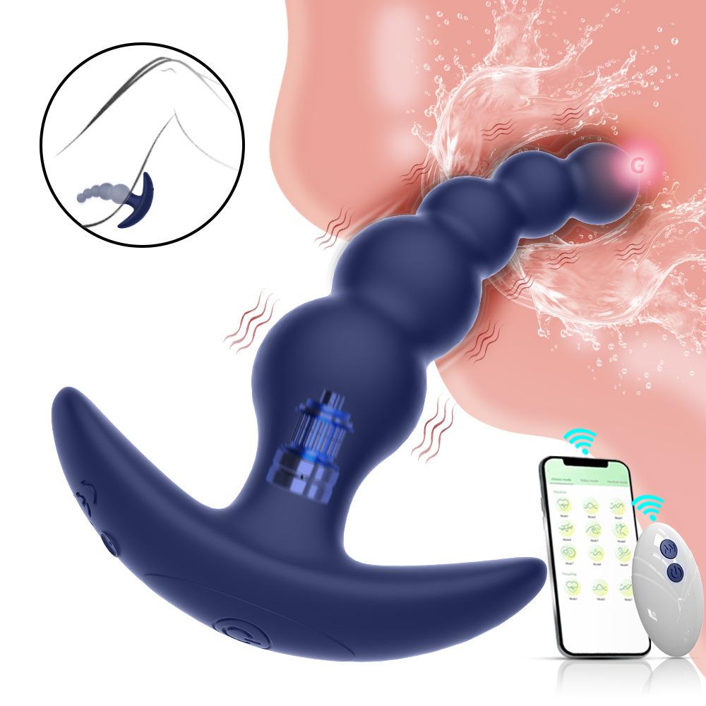 Vibration Anal Plug Wireless APP Remote Control Silicone Bead Pulling 9 Vibration Modes Anal Butt Couple Sex Products Sex Toy