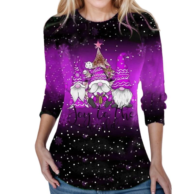 Топы для женщин с 3D синим принтом снеговика — фото 6