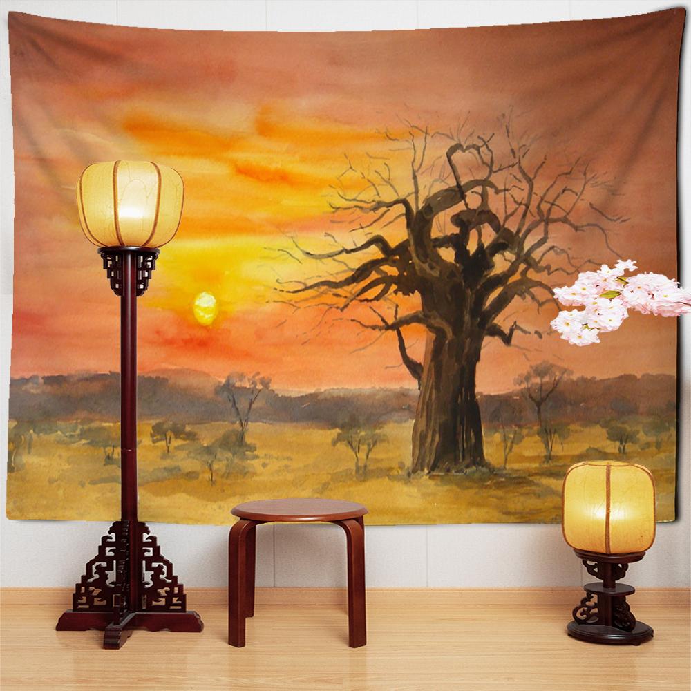 Schöne moderne Landschaft Ölgemälde Wandteppich hängen psychedelische Kunst Boho ästhetischen Raum TV Hintergrund Dekor