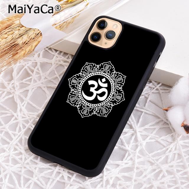 Aum om Namaste symbol floral zen yoga Phone Case For iPhone 17 Air 16 16e 15 plus 11 12 13 14 pro max  coque