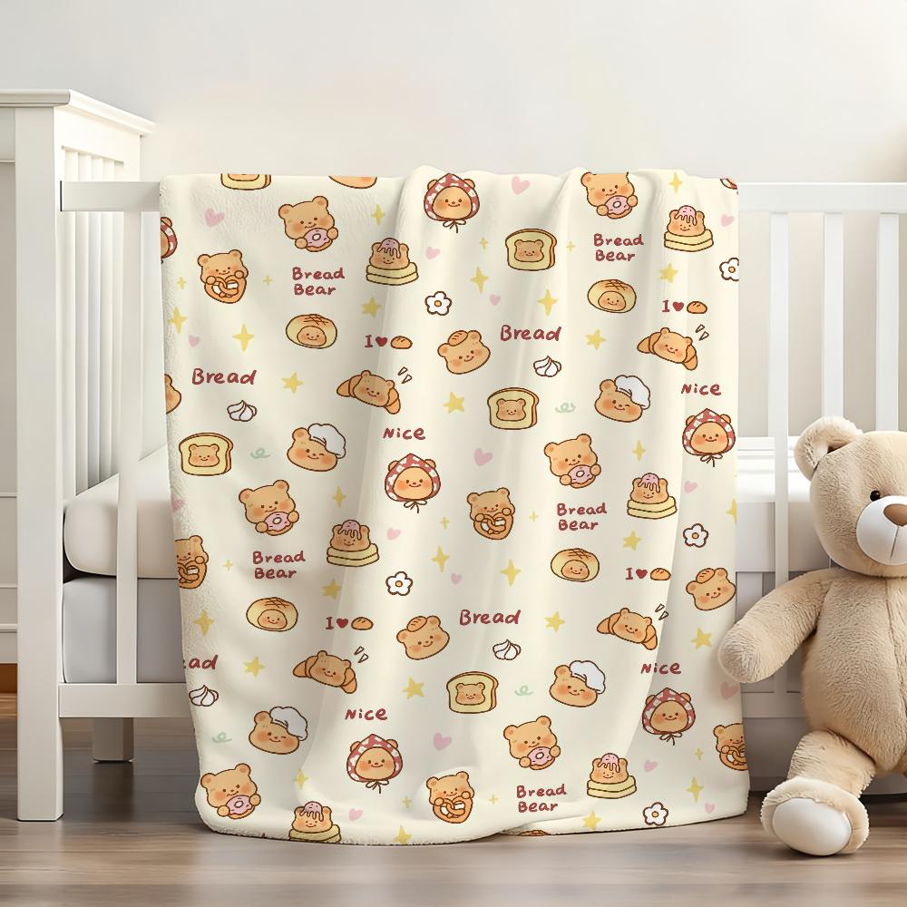 Cartoon Butter Bear Blanket Soft and Skin Friendly For Couch Bed Napping Bedspread All Seasons Comforter 75X95CM