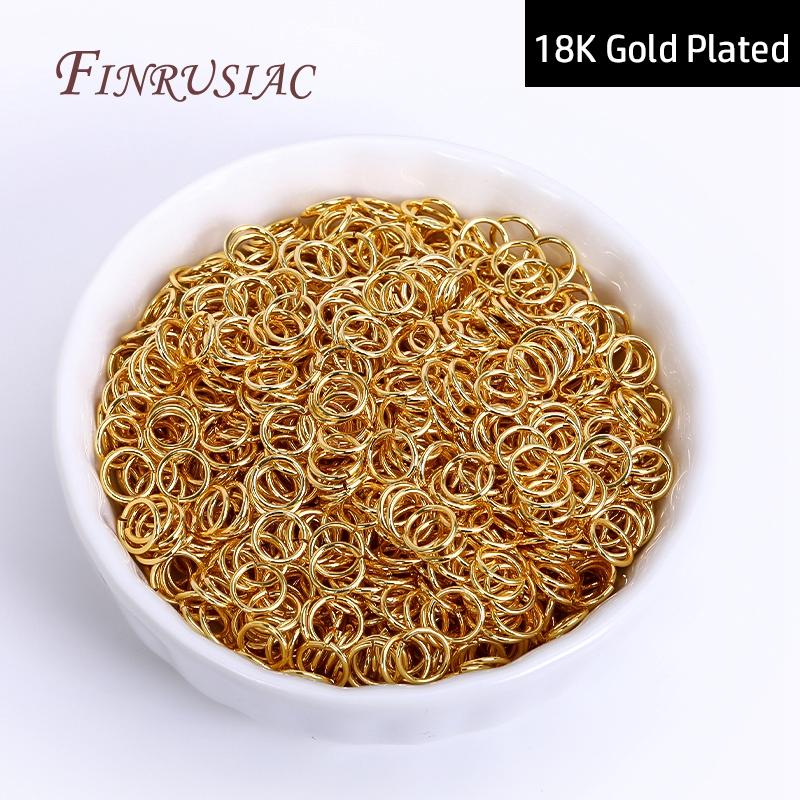 50-200Pcs 3-10mm 18K Gold Plated Jump Rings Open Split Ring Connectors For DIY Jewelry Making Supplies Wholesale Items