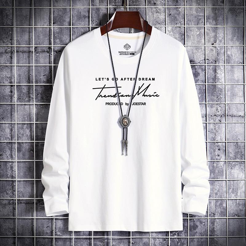 Men's Long-Sleeve Round-Neck T-Shirts: Youthful Korean Style for Spring and Autumn