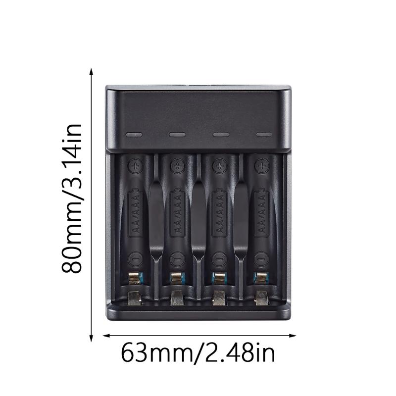 USB Rechargeable Lithiums Battery Charger for 1.5V AA with Charge Indicator