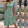 Fashion Summer Spring Short Sleeve V-Neck Casual Dresses
