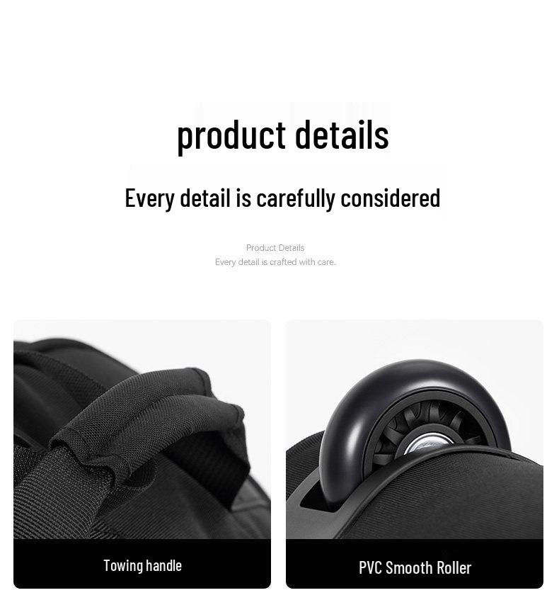 BLACKDOG Large Capacity Rolling Travel Bag: Portable Outdoor Handheld Luggage for Short-Distance Trips