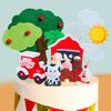 Farm Animal Cake Decoration Farm Animal Birthday Decoration Cow Pig Chick for Farm Animal Baby Shower Birthday Party Decorations