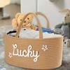 Miflame Letter Design Cotton Rope Nursery Storage Basket