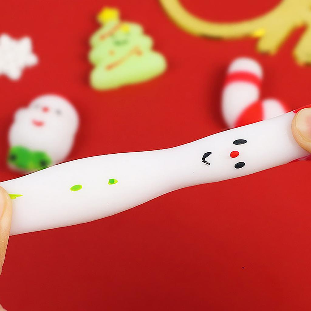 Christmas Group Squeezing And Kneading Tpr Soft Rubber Santa Claus Snowman Decompression Toy Set