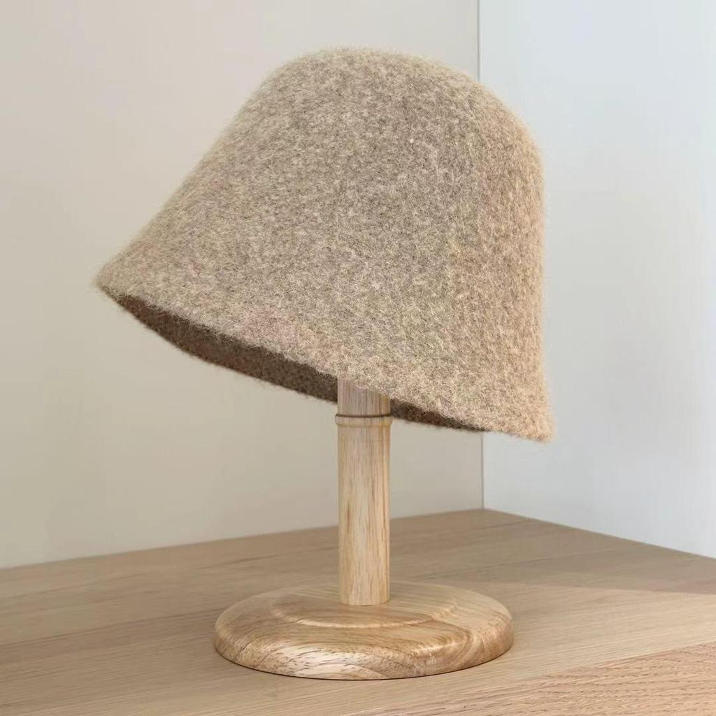 Women's High-End Warm Bucket Hat: Windproof, Cold-Proof, Solid Color, Face-Covering for Autumn/Winter