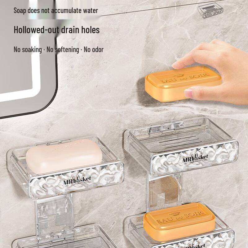 Mrbasket Wall-Mounted Double-Layer Soap Dish