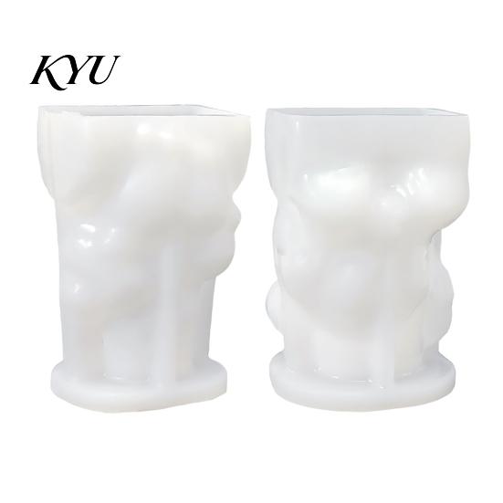 Dwarf Ornament Mold Halloween Ghost Figurine Silicone Mold, Holding Skull Gnome Casting DIY Easy Release Reusable Candle Making