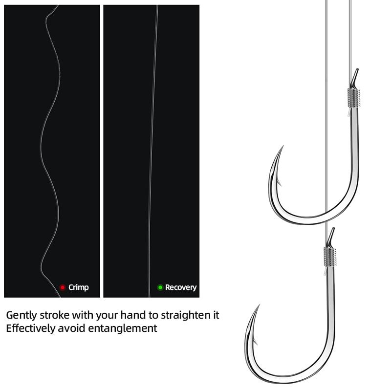 Wild Fishing Lake Giant Fish Hooks Tied Sub-line Double Hook Finished Anti-winding Hook Set Fishing Gear Hook