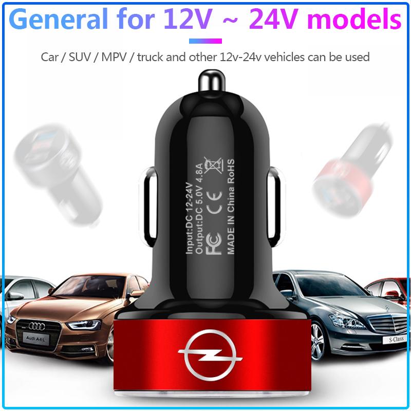 Car Charger 2 USB Ports Fast Charging Digital Display Car Accessories For Opel Astra H G Corsa Insignia Astra Antara Meriva Zafira Interior