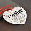 Teacher Appreciation Gift Ornament To The Best Teacher Thank You for Helping Me Learn and Play Heart-shaped Ceramic Design Hanging Pendant