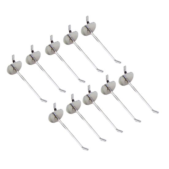 10Pcs Pegboard Hooks Straight Upturned Design Iron Shelf Display Hangers for Supermarkets Home Organization