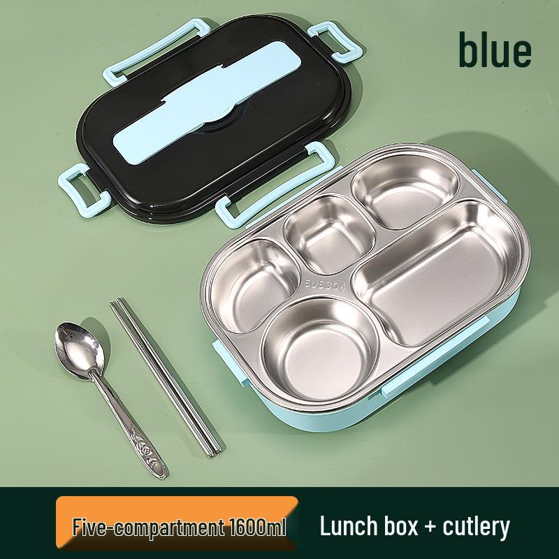 Large Stainless Steel Lunch Box with Lid and Soup Bowl, Insulated Meal Tray for Students and Office Workers