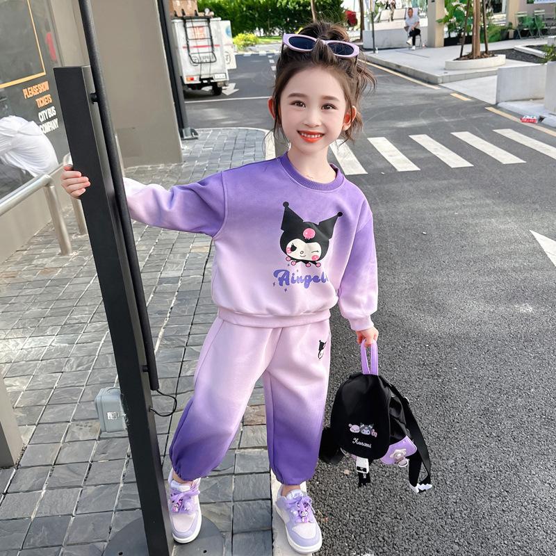 Spring Autumn Baby Girl Cartoon Bear Two Piece Set Fashionable Cute Outfit