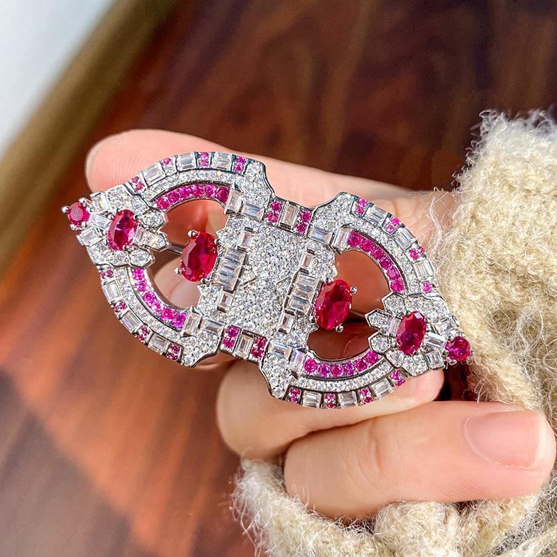 Accessories Color Treasure Brooch Clothing Accessories Suit Cheongsam Sweater Imitation Out Of Light Pin Women'S High Sense Versatile