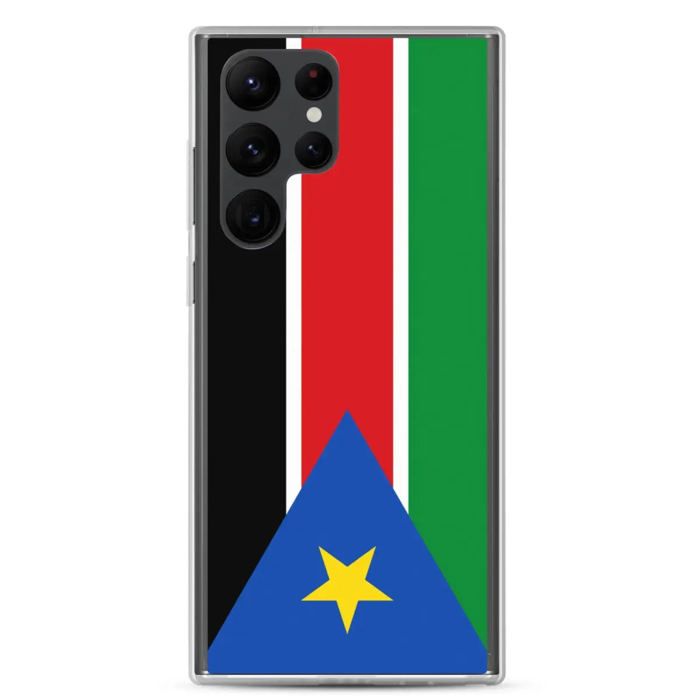 Coque Téléphone - Samsung - Galaxy S21 Ultra - Drapeau Soudan du Sud - Souple - Multicolore