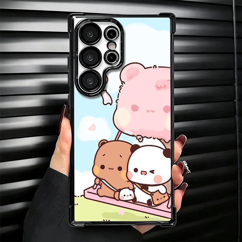 Bubu Dudu Cartoon Cute Plating Phone Case For Samsung Galaxy S24 S25 FE S26 Edge S23 Ultra S22 S21 Plus S20 Anti-Fall Airabag Co