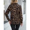 Leopard Print Polo Collar Button Shirt, Casual Long Sleeve Shirt For Spring & Fall, Women's Clothing