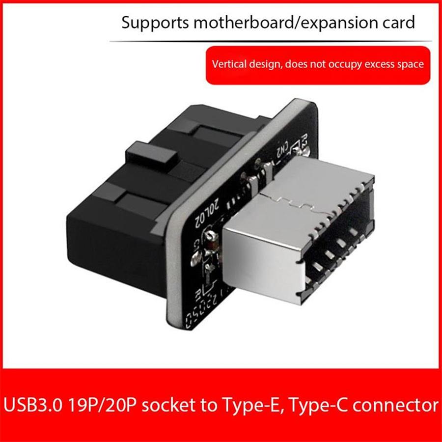 

New USB TYPE-E 90 Degree Adapter Chassis Front TYPE C Plugin Port For PC Motherboard