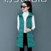 Autunno Inverno Donna Tinta Unita Cappuccio Caldo Imbottito Gilet Lungo Taglie Forti Giacca in Cotone Femminile Colore Caramella Gilet Casual