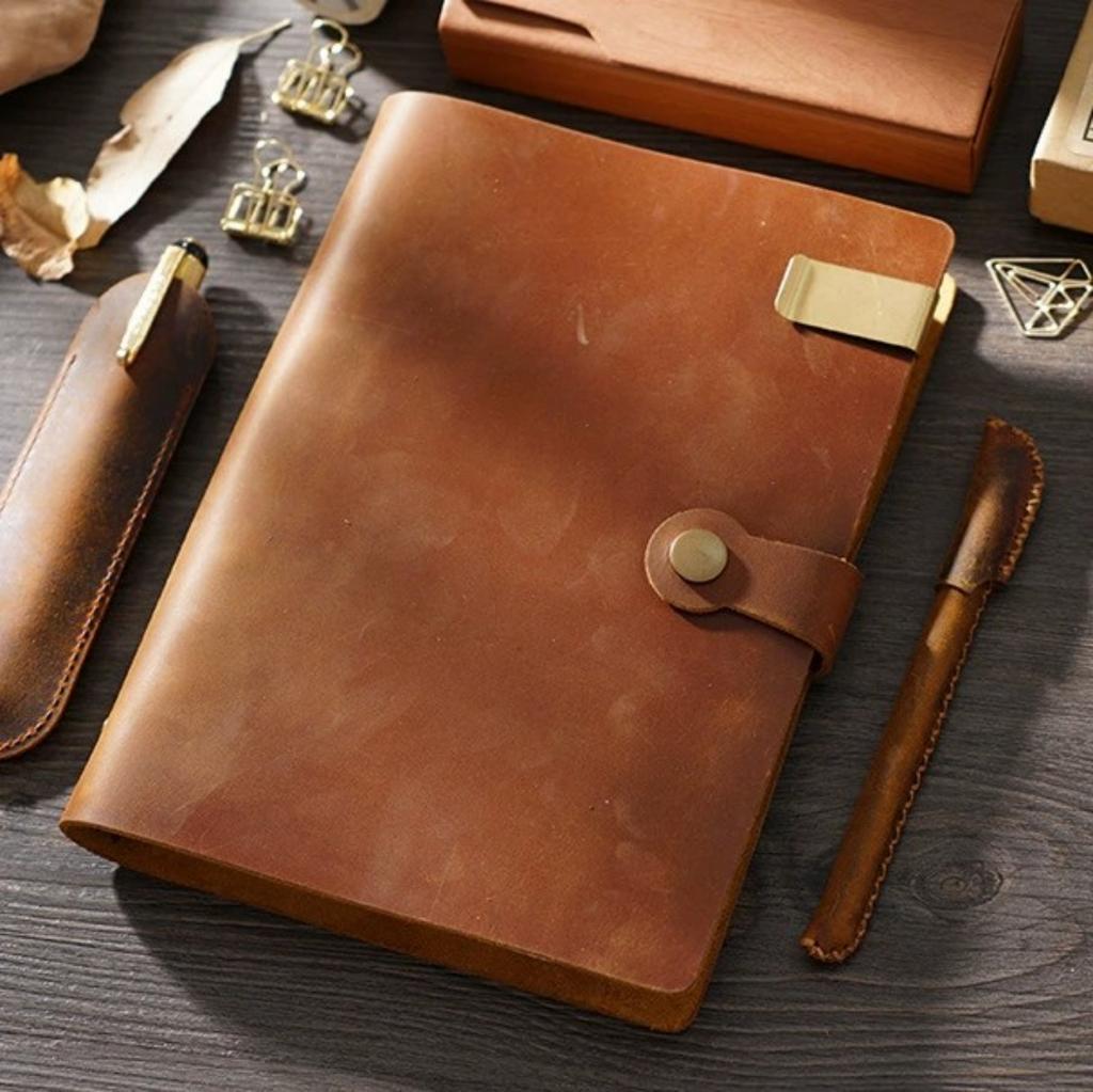 Vintage A5 Notebooks & Journal, Soft Leather Notepad Cover With Insert Paper, Handmade Sketchbook Diary School Office Stationery
