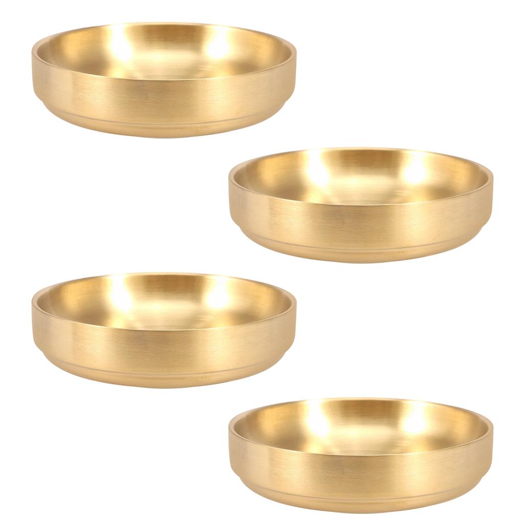 4 Pcs Food Stainless Steel Round Shape Dog Cat feeder Bowl Large Opening Shallow Dish Pet feeding & watering supplies