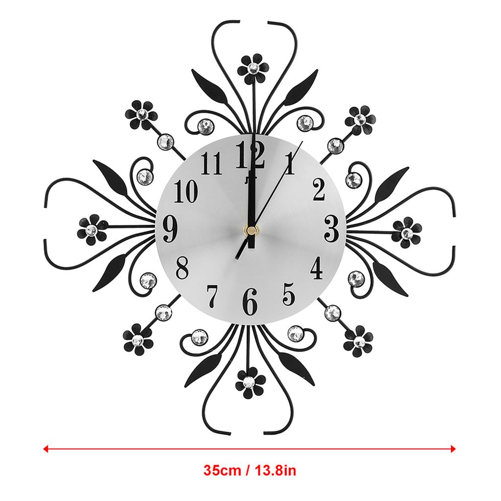 Iron European Style FlowerShaped Wallmounted Clock Hanging Wall Clock