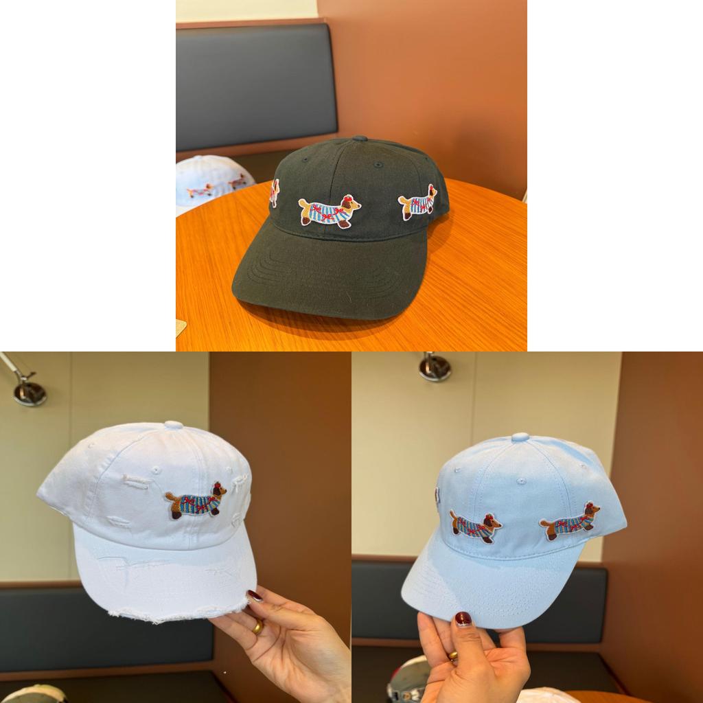 Childrens Cartoon Duck Bill Cap With Embroidered Dachshund Pattern Sun Protection For Spring And Autumn