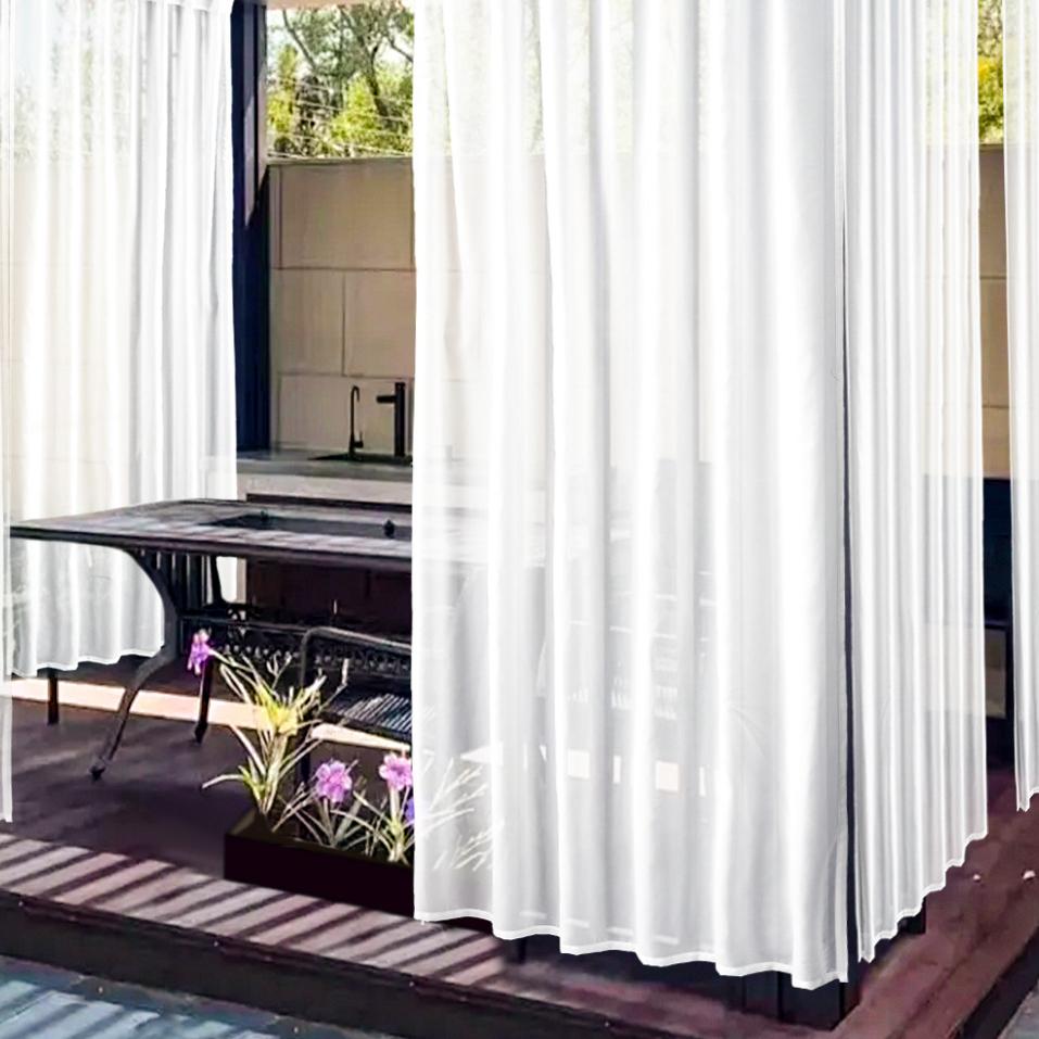 Window Screen Terrace Outdoor Pavilion Light-Filtering Sheer Curtain Outdoor Curtain Waterproof Sheer Curtain