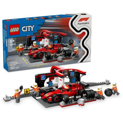 LEGO City Ferrari Race Car Pit Stop Toy Birthday Present Block Educational Boys Girls Children 6 Years Old 7 Years Old 8 Years Old 9 Years Old Vehicle