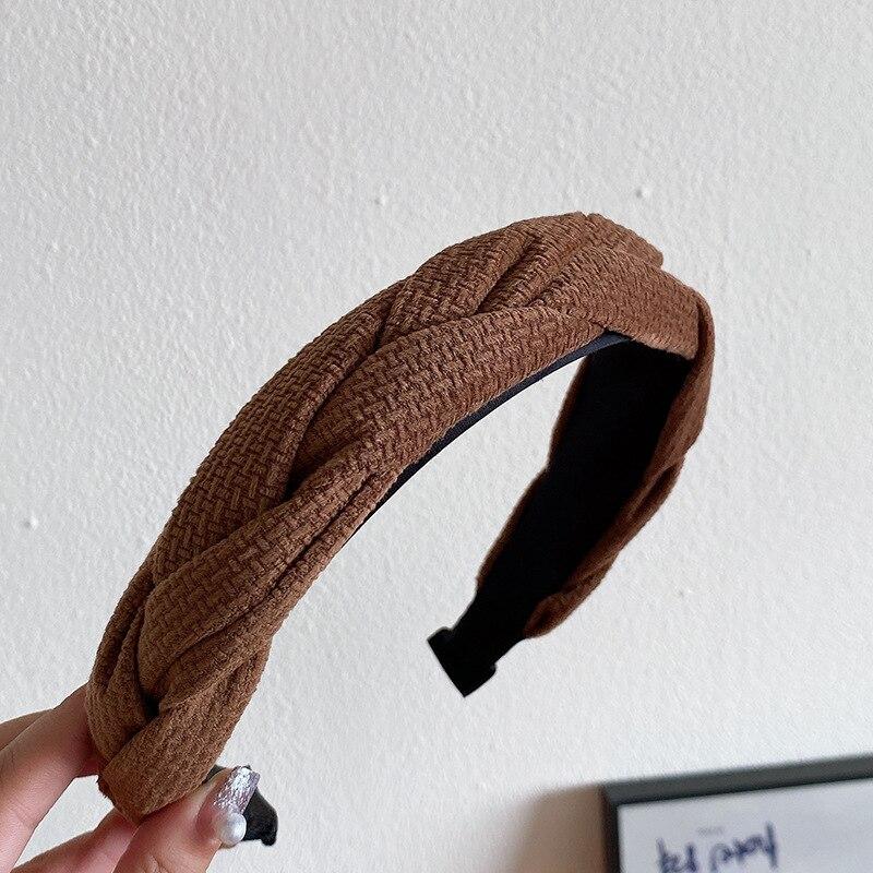 Νέες κορεάτικες γυναικείες φαρδιές κορδέλες κεφαλής Vintage Απλή στάμπα για τα μαλλιά με κρίκο με γραβάτα Scrunchies Αξεσουάρ κεφαλής για γυναίκες για κορίτσια