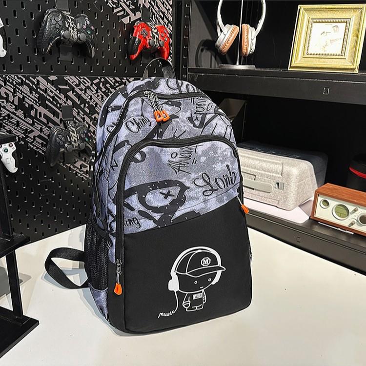 New high-value printed casual backpack for junior high school students and high school students with large capacity computer travel backpack